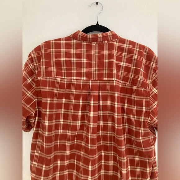Toad&Co Smythy Short Sleeve Shirt Red Plaid Button Front Outdoors Comfy Chores - Picture 9 of 12